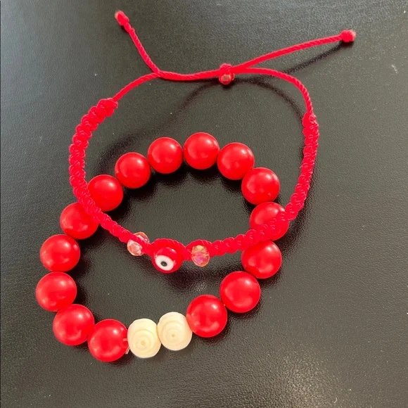3/$20. Two Red Bracelet Set - Picture 3 of 3